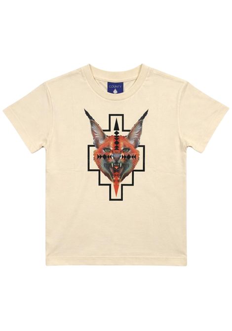 Cream cotton T-shirt for children MARCELO BURLON | S6CMJBTH052PANNA